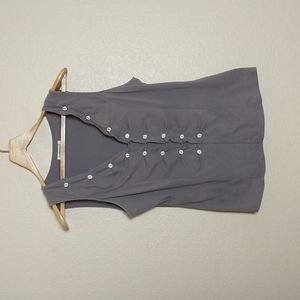 Anthropologie Gray PILCRO And The Letterpress Faux Button Top Size L